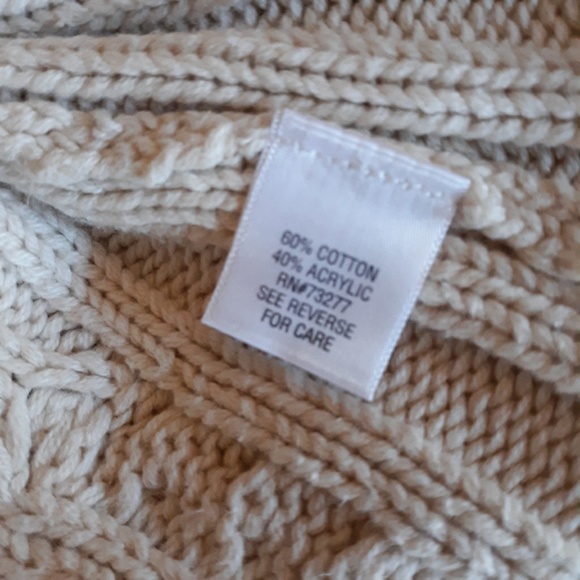 Apt 9 Cream Half-Sleeve Cable Knit Sweater - Picture 7 of 8